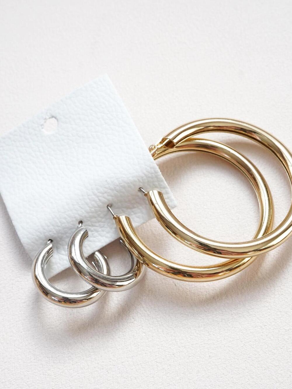 Free People Classic Tube Hoop Earring Set